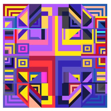 Kaynak için vektör renkli geometrik ve eğri arkaplan deseni