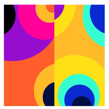 Kaynak için vektör renkli geometrik ve eğri arkaplan deseni