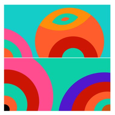 Kaynak için vektör renkli geometrik ve eğri arkaplan deseni