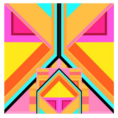 Kaynak için vektör renkli geometrik ve eğri arkaplan deseni