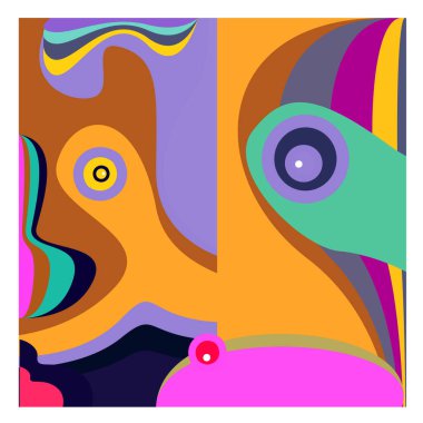 Kaynak için vektör renkli geometrik ve eğri arkaplan deseni