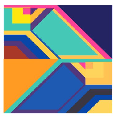 Kaynak için vektör renkli geometrik ve eğri arkaplan deseni