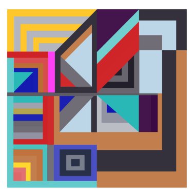 Kaynak için vektör renkli geometrik ve eğri arkaplan deseni