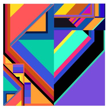 Kaynak için vektör renkli geometrik ve eğri arkaplan deseni