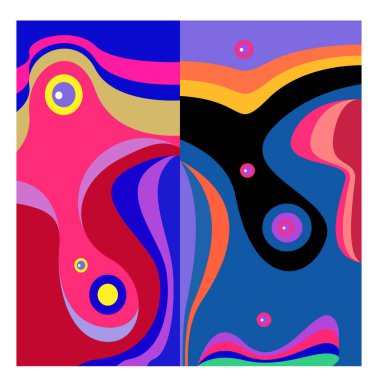 Kaynak için vektör renkli geometrik ve eğri arkaplan deseni