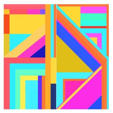 Kaynak için vektör renkli geometrik ve eğri arkaplan deseni