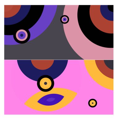 Kaynak için vektör renkli geometrik ve eğri arkaplan deseni