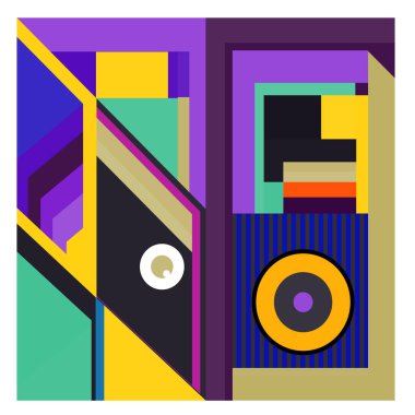 Kaynak için vektör renkli geometrik ve eğri arkaplan deseni