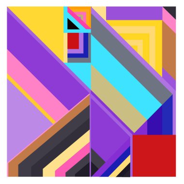 Kaynak için vektör renkli geometrik ve eğri arkaplan deseni