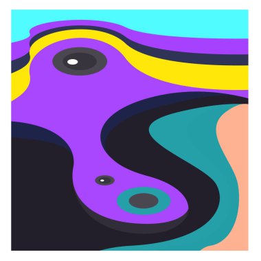 Kaynak için vektör renkli geometrik ve eğri arkaplan deseni