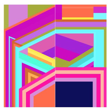 Kaynak için vektör renkli geometrik ve eğri arkaplan deseni