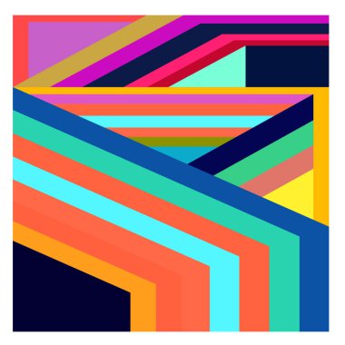 Kaynak için vektör renkli geometrik ve eğri arkaplan deseni