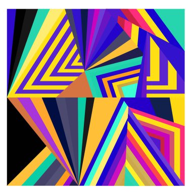 Kaynak için vektör renkli geometrik ve eğri arkaplan deseni