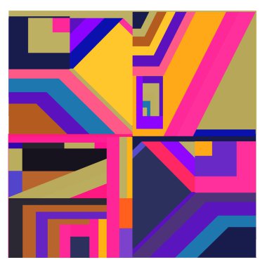 Kaynak için vektör renkli geometrik ve eğri arkaplan deseni