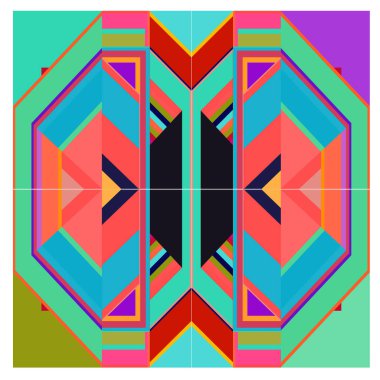 Kaynak için vektör renkli geometrik ve eğri arkaplan deseni