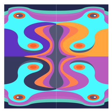 Kaynak için vektör renkli geometrik ve eğri arkaplan deseni