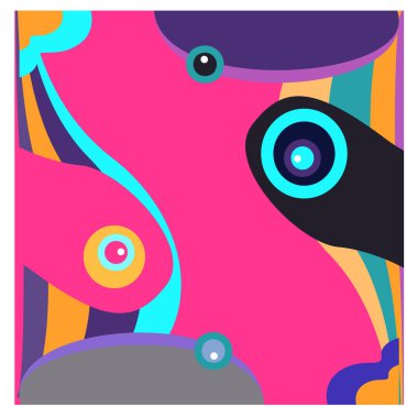 Kaynak için vektör renkli geometrik ve eğri arkaplan deseni