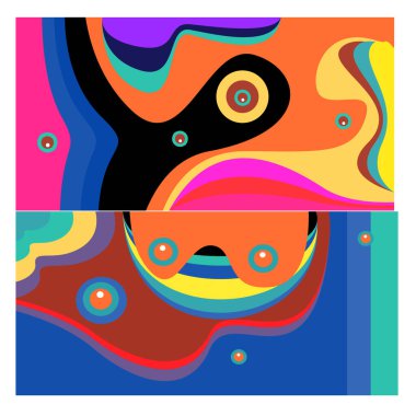 Kaynak için vektör renkli geometrik ve eğri arkaplan deseni