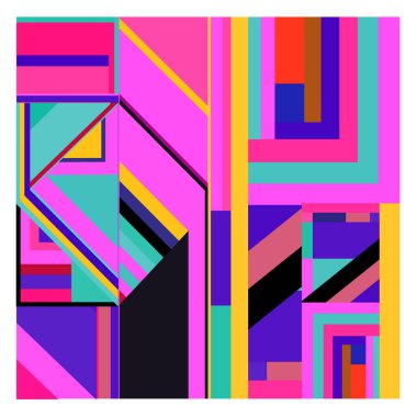 Kaynak için vektör renkli geometrik ve eğri arkaplan deseni