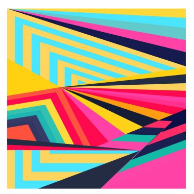 Kaynak için vektör renkli geometrik ve eğri arkaplan deseni