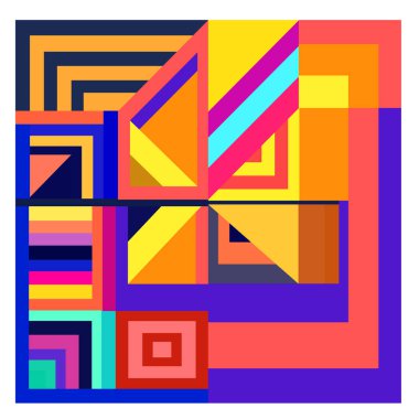 Kaynak için vektör renkli geometrik ve eğri arkaplan deseni