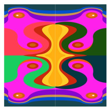 Kaynak için vektör renkli geometrik ve eğri arkaplan deseni