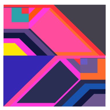 Kaynak için vektör renkli geometrik ve eğri arkaplan deseni