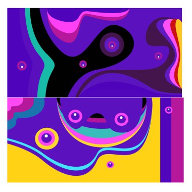 Kaynak için vektör renkli geometrik ve eğri arkaplan deseni