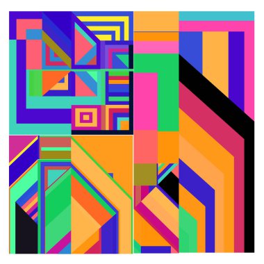 Kaynak için vektör renkli geometrik ve eğri arkaplan deseni