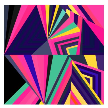 Kaynak için vektör renkli geometrik ve eğri arkaplan deseni