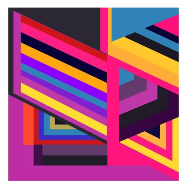 Kaynak için vektör renkli geometrik ve eğri arkaplan deseni