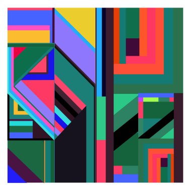 Kaynak için vektör renkli geometrik ve eğri arkaplan deseni