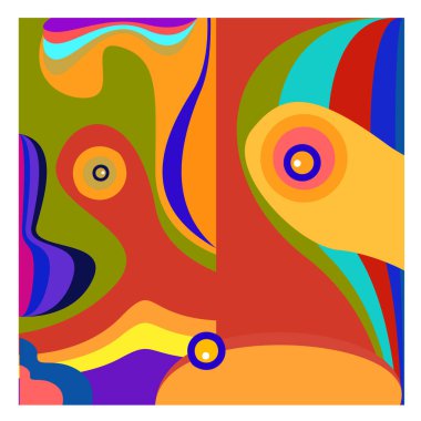 Kaynak için vektör renkli geometrik ve eğri arkaplan deseni