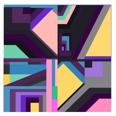 Kaynak için vektör renkli geometrik ve eğri arkaplan deseni