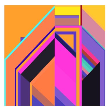 Kaynak için vektör renkli geometrik ve eğri arkaplan deseni