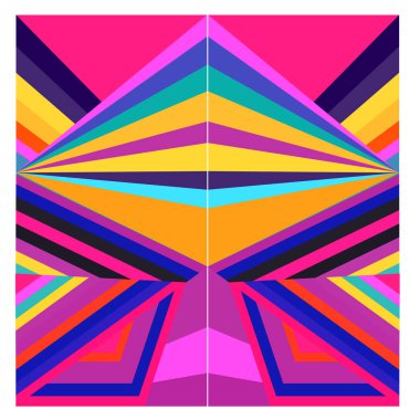 Kaynak için vektör renkli geometrik ve eğri arkaplan deseni