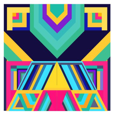 Kaynak için vektör renkli geometrik ve eğri arkaplan deseni