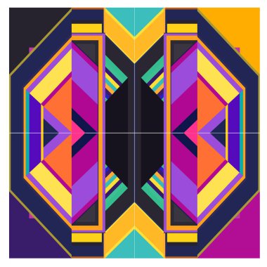 Kaynak için vektör renkli geometrik ve eğri arkaplan deseni