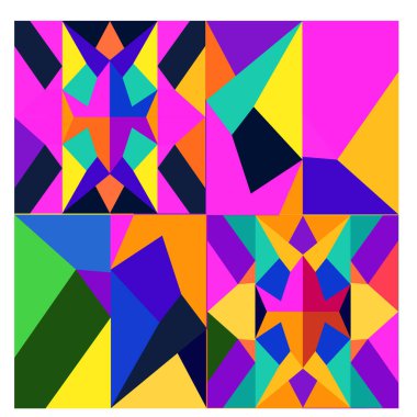 Kaynak için vektör renkli geometrik ve eğri arkaplan deseni