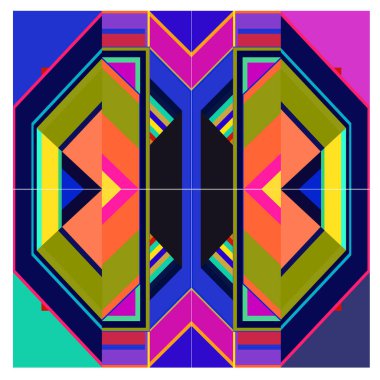 Kaynak için vektör renkli geometrik ve eğri arkaplan deseni