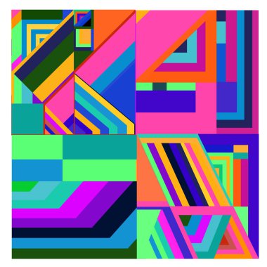 Kaynak için vektör renkli geometrik ve eğri arkaplan deseni