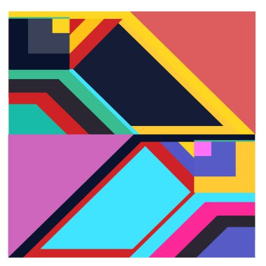 Kaynak için vektör renkli geometrik ve eğri arkaplan deseni