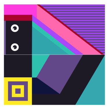 Kaynak için vektör renkli geometrik ve eğri arkaplan deseni