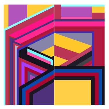 Kaynak için vektör renkli geometrik ve eğri arkaplan deseni