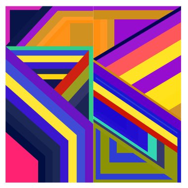 Kaynak için vektör renkli geometrik ve eğri arkaplan deseni