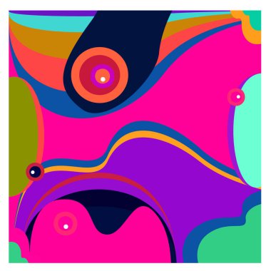 Kaynak için vektör renkli geometrik ve eğri arkaplan deseni