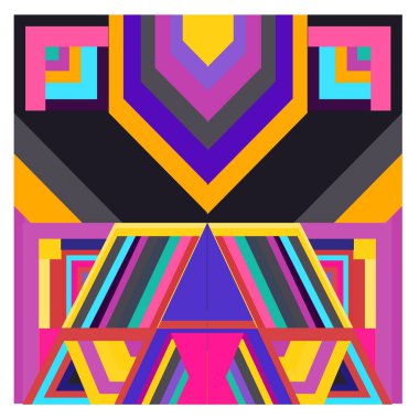 Kaynak için vektör renkli geometrik ve eğri arkaplan deseni