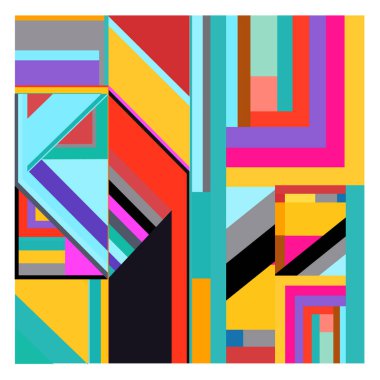 Kaynak için vektör renkli geometrik ve eğri arkaplan deseni