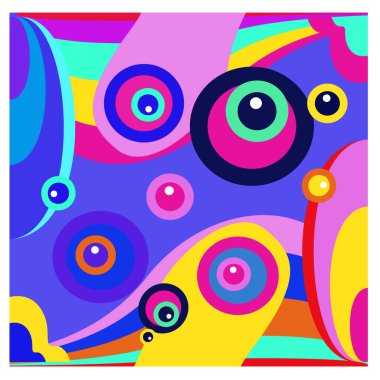 Kaynak için vektör renkli geometrik ve eğri arkaplan deseni