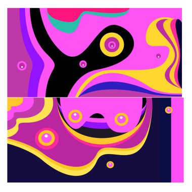 Kaynak için vektör renkli geometrik ve eğri arkaplan deseni